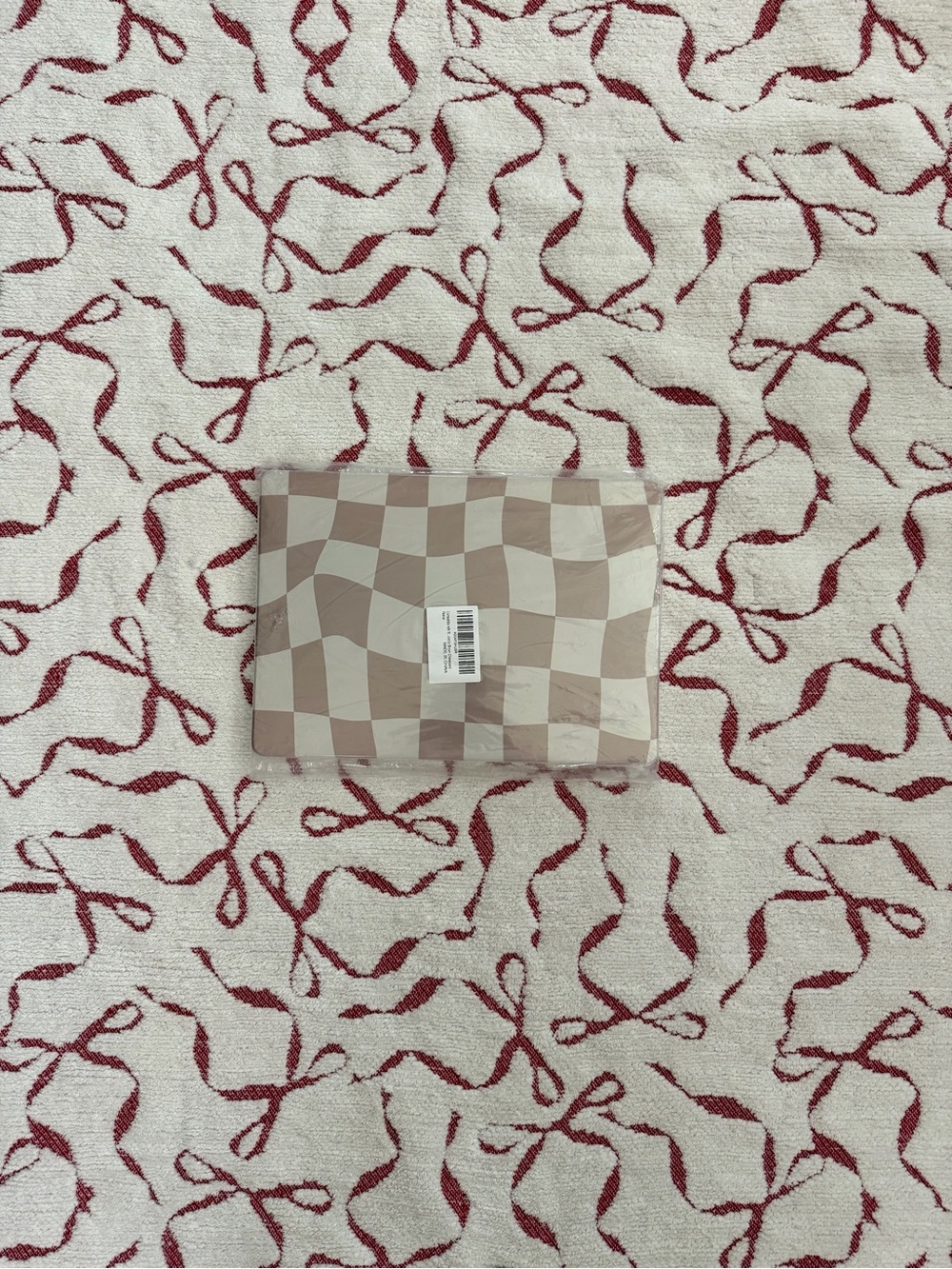 Neutral Beige Checker Laptop Sleeve – Soft Protective Case